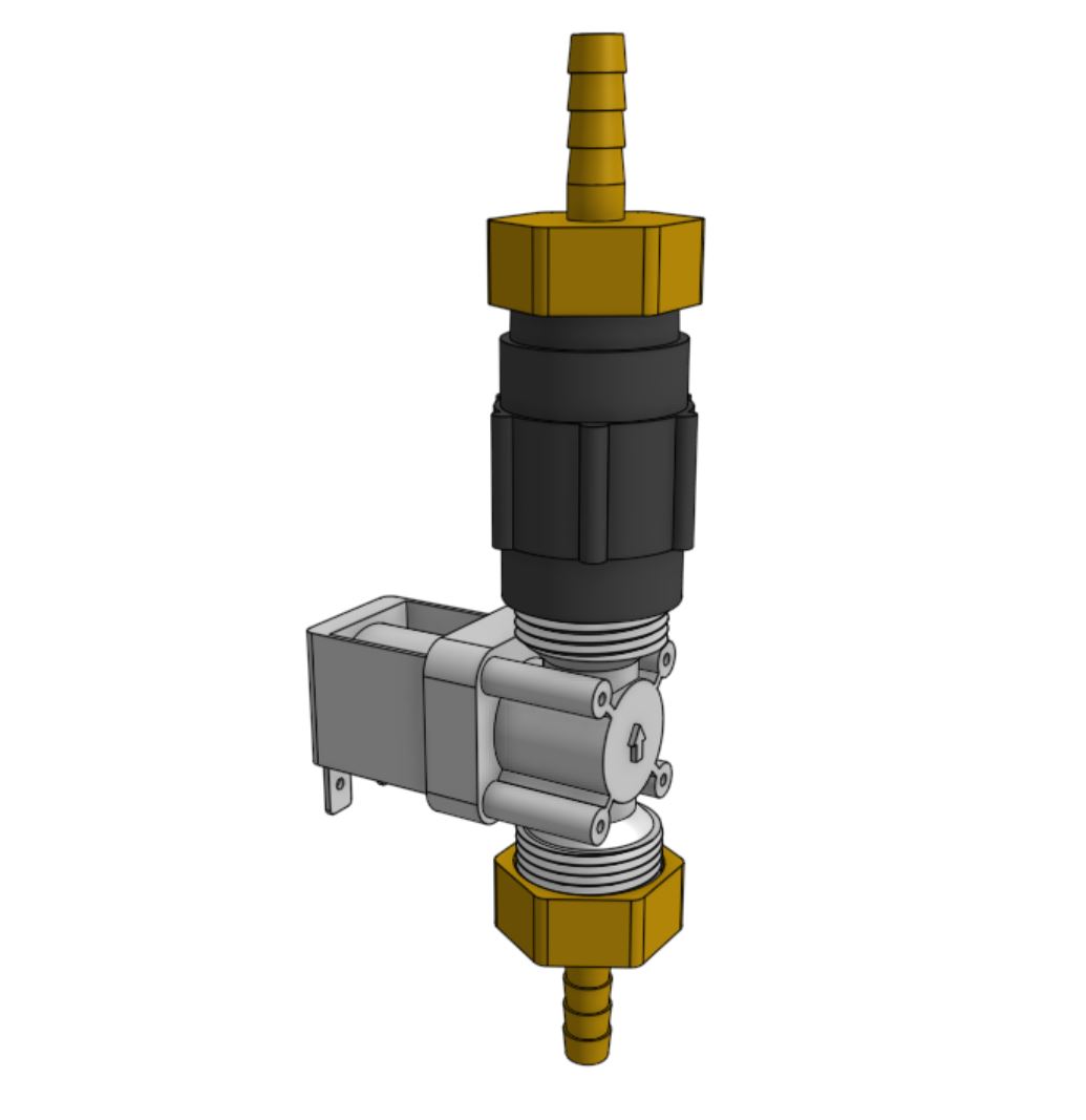 solenoid valve with pressure regulator and barbed adapters