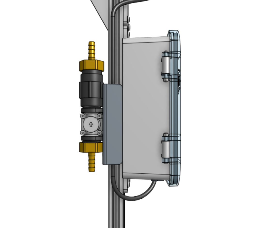 valve mounted to column side view