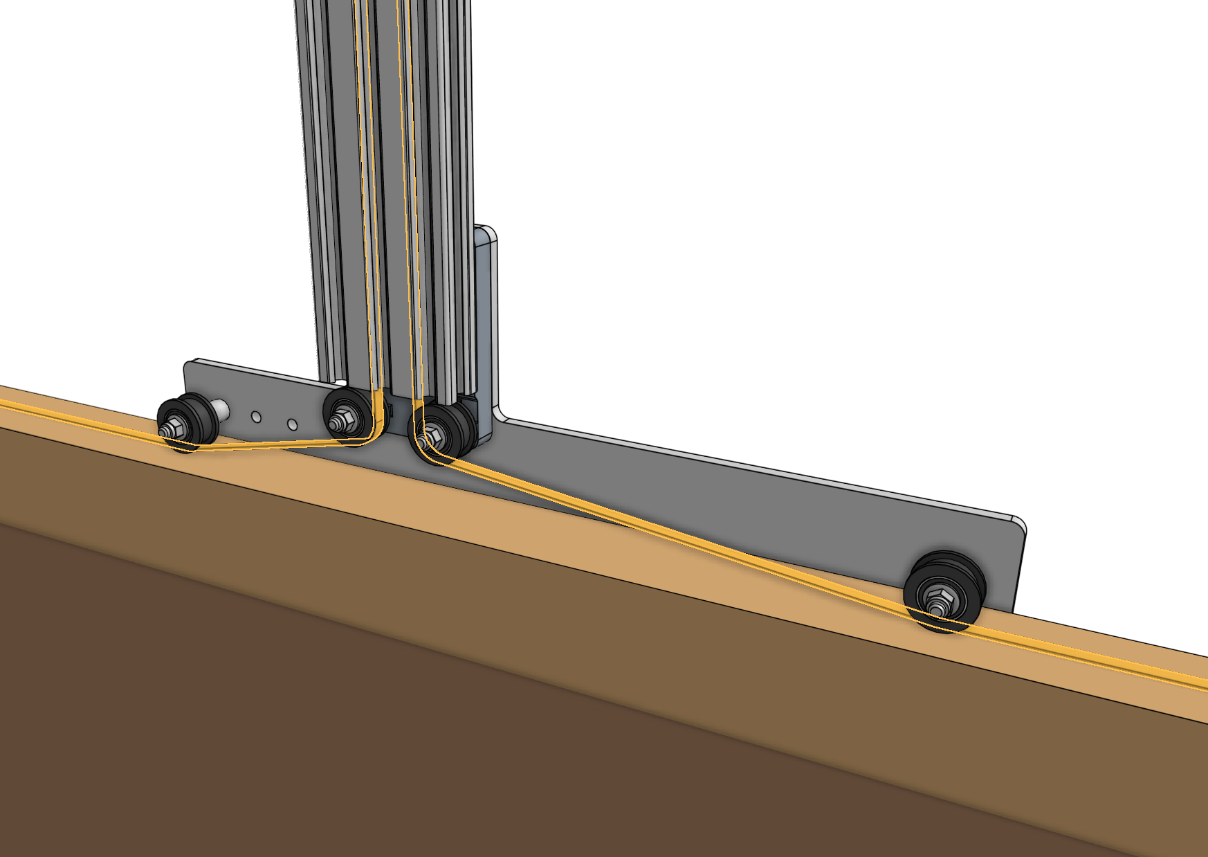 x axis belt idler pulley routing