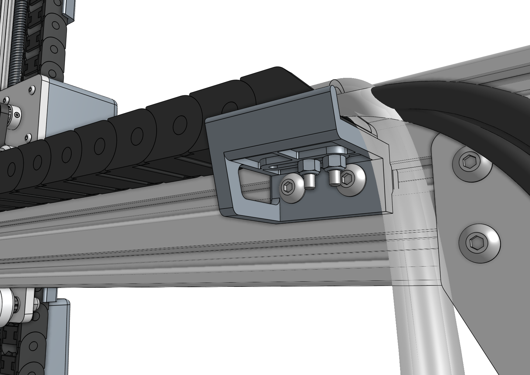 y axis cable carrier beam mount
