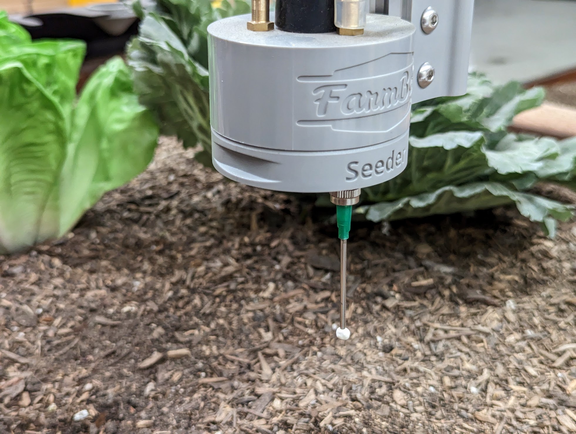 farmbot moving pelleted seed