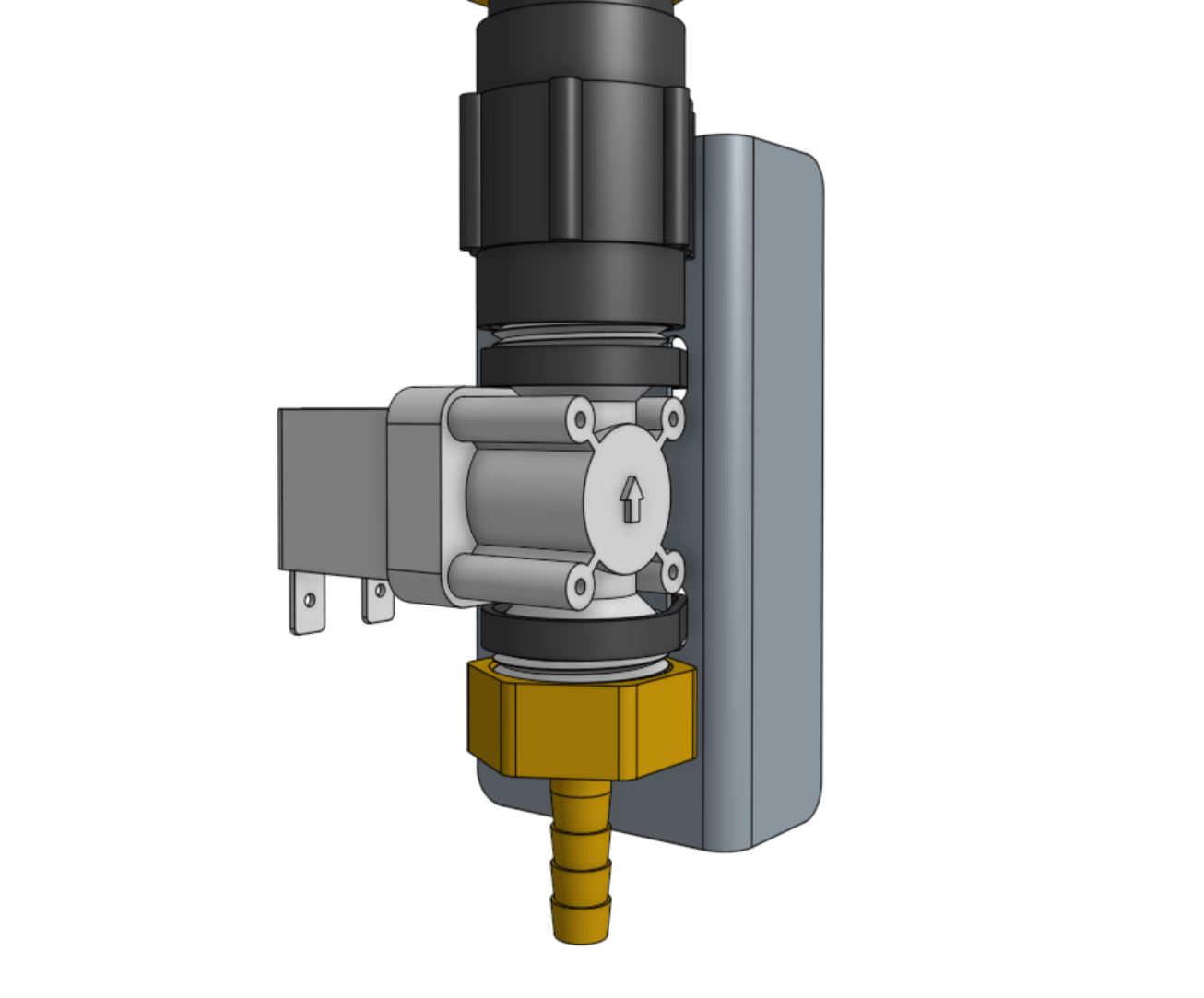 solenoid valve mounted with zip ties