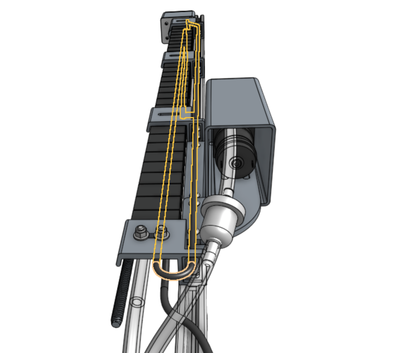 z axis with z motor cable highlighted bottom view